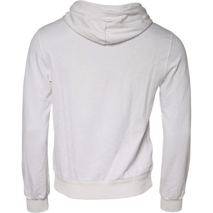 Dolce & Gabbana White Caesar Cotton Hooded Pullover Sweater