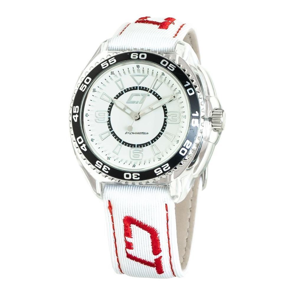 Chronotech White Leather Watch