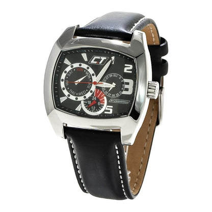 Chronotech Black Leather Watch