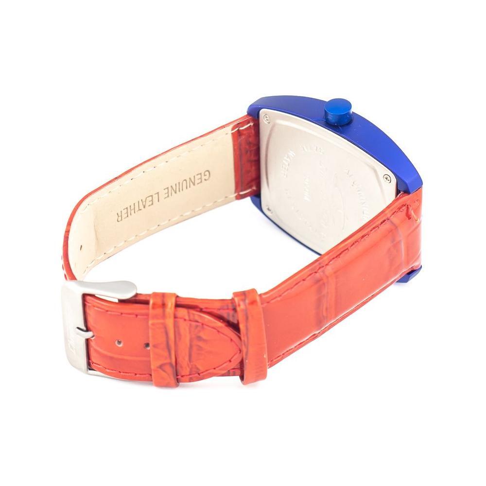 Chronotech Red Leather Dress Watch