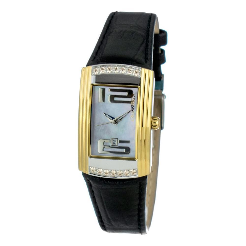 Chronotech Black Leather Watch