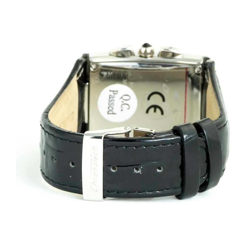 Chronotech Black Leather Watch