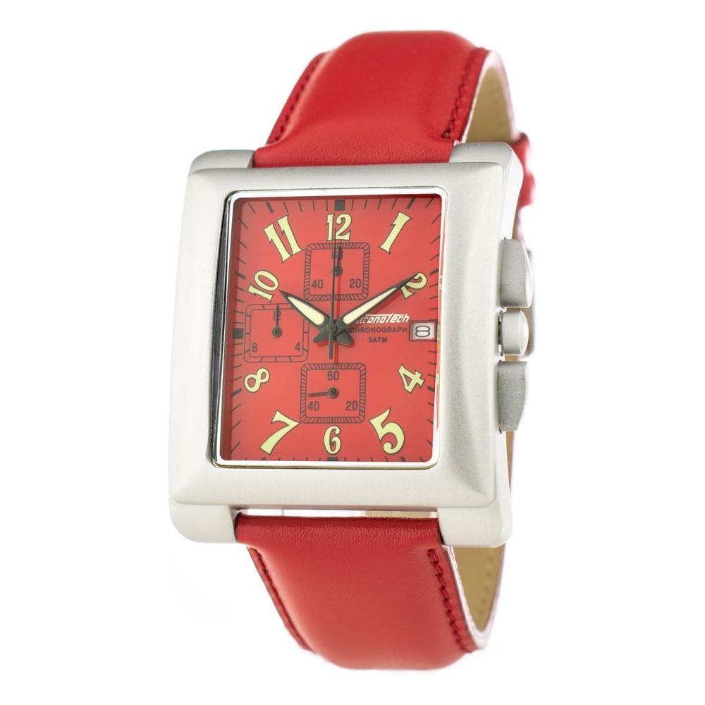 Chronotech Red Leather Dress Watch