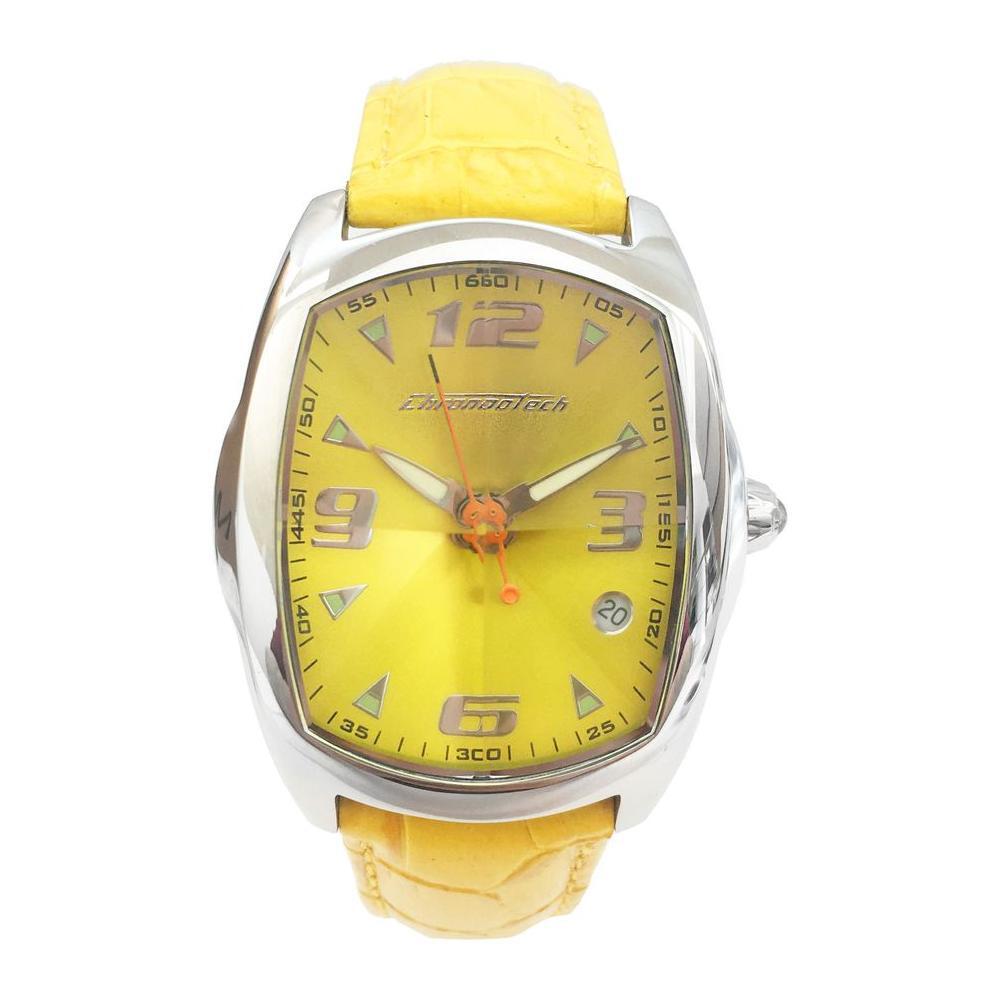 Chronotech Yellow Leather Watch
