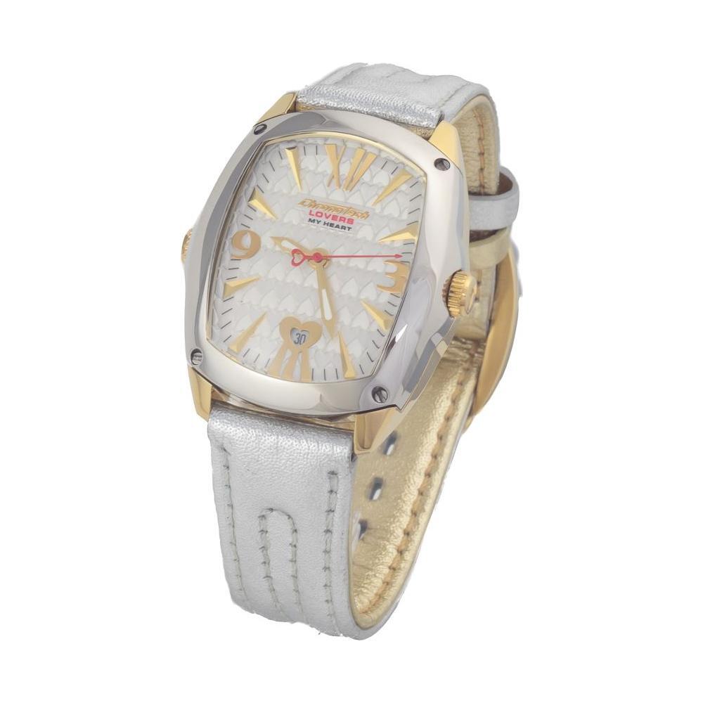 Chronotech Silver Leather Dress Watch
