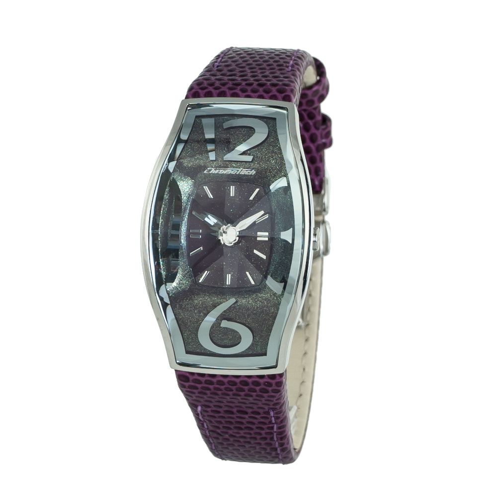 Chronotech Purple Leather Dress Watch