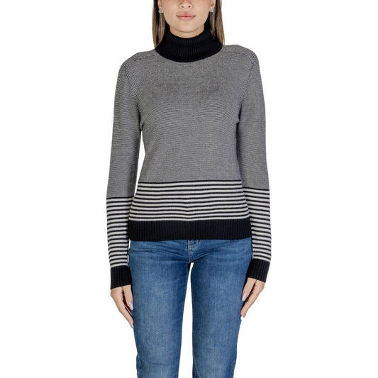 Sandro Ferrone Black And White Viscose Turtleneck SA-15618902438-IT42|M