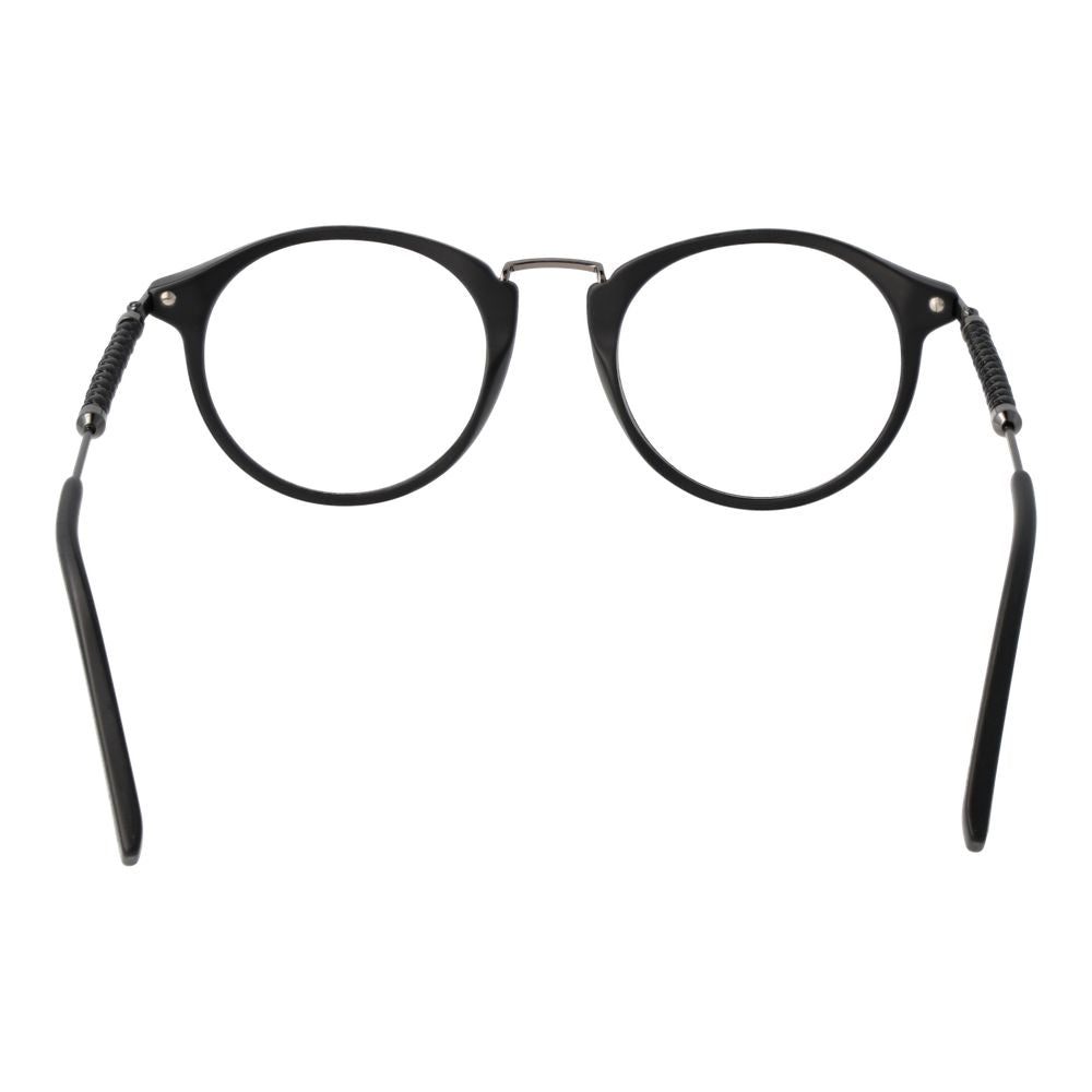 Tod's Black Men Glasses Frame - Round full-rim acetate frame with demo lenses - front view.