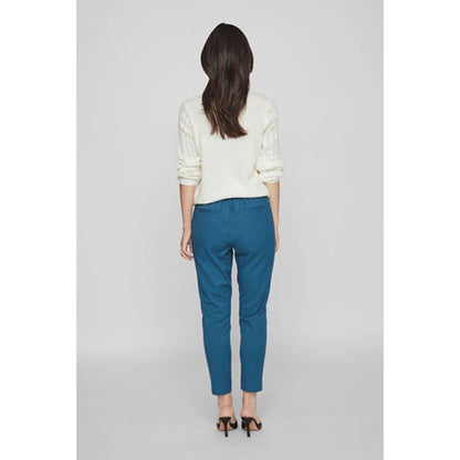Vila Clothes Blue Polyester Pant