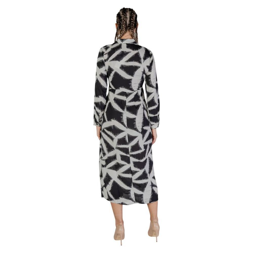 Jacqueline De Yong Black Recycled Polyester Long JA-14838000009-IT38|XS
