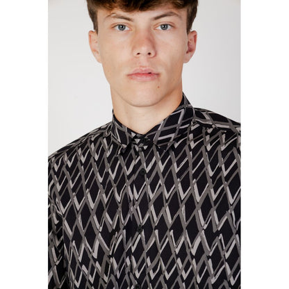 Antony Morato Black Cotton Pattern Shirt