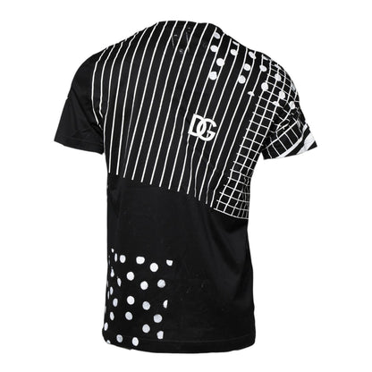 Dolce & Gabbana Black Cotton Polka Dots Round Neck T-shirt