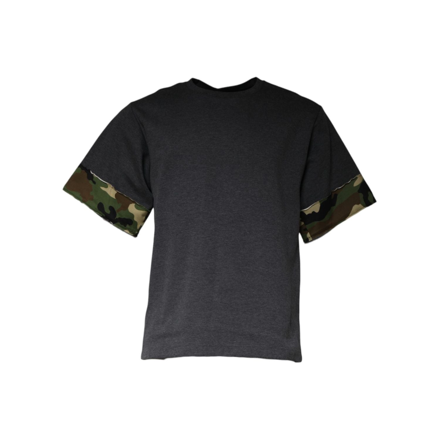 Dolce & Gabbana Dark Gray Camouflage Crew Neck T-shirt