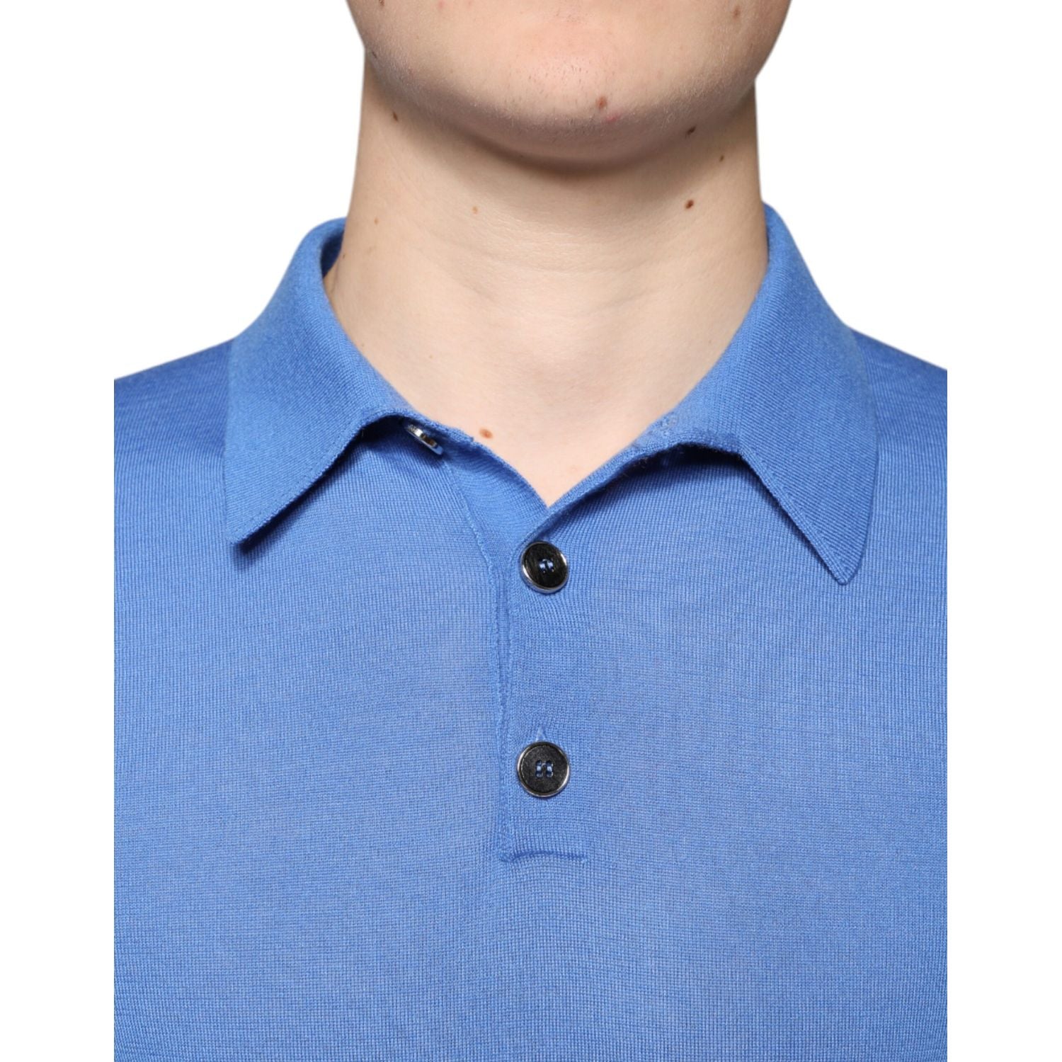 Dolce & Gabbana Blue Cashmere Short Sleeves Men Polo T-shirt
