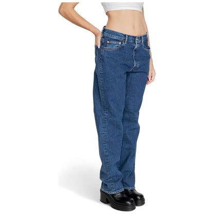 Replay Blue Cotton Mom Jean