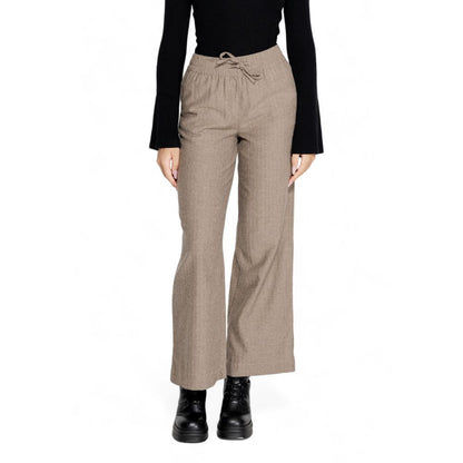 Jacqueline De Yong Brown Cotton Casual Pants