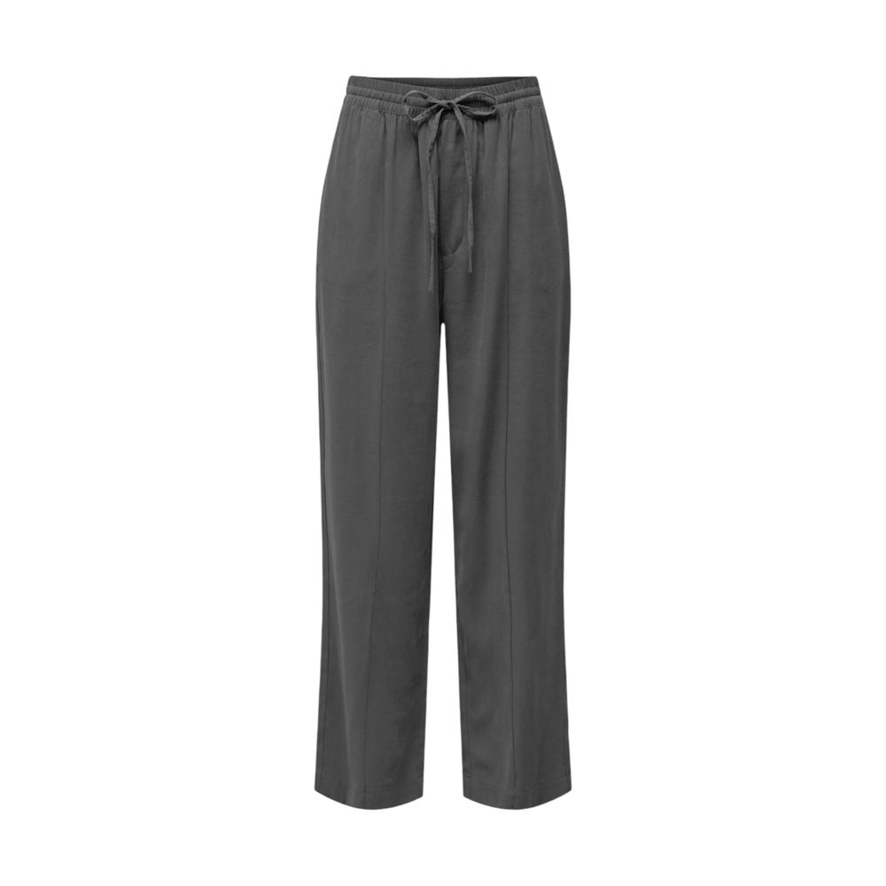 Jacqueline De Yong Gray Viscose Casual Pants