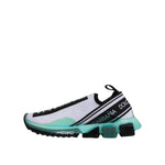 Dolce & Gabbana White Blue Sorrento Slip On Sneakers Shoes