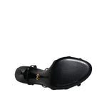 Dolce & Gabbana Black Leather High Heels Keira Sandals Shoes