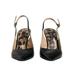 Dolce & Gabbana Black Leather High Heels Slingbacks Shoes