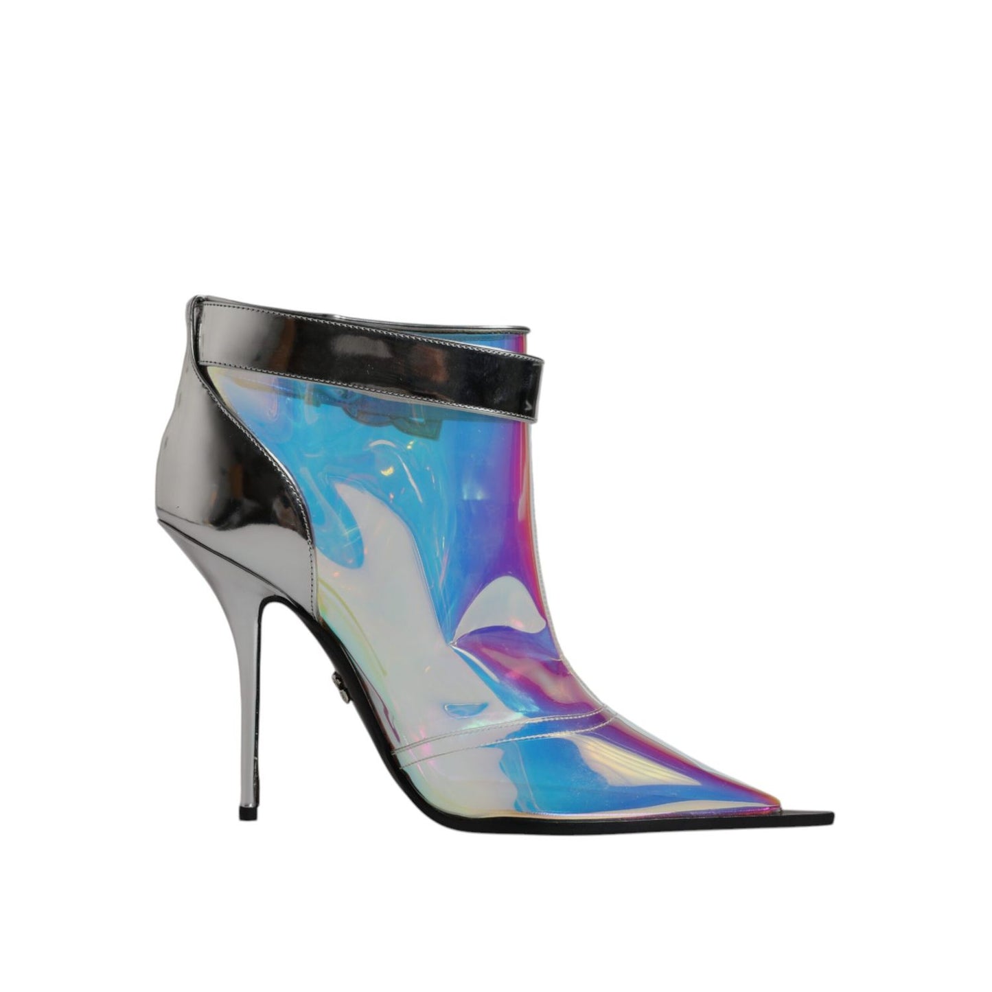 Dolce & Gabbana Shoes Silver Iridescent Pointed Short Boots