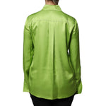 Patrizia Pepe Green Viscose Long Sleeves Collared Blouse Top TSH86776-44