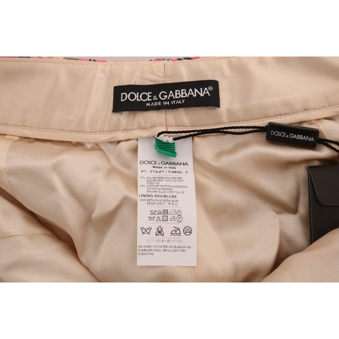 优雅花卉锦缎长裤