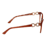 Side view of Marciano by Guess Brown Women Glasses Frame showcasing acetate material with full-rim round style.