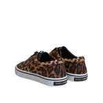 Dolce & Gabbana Brown Leopard Logo Print Cotton Sneakers Shoes