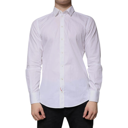 Dolce & Gabbana White Cotton Long Sleeve Formal Dress Shirt