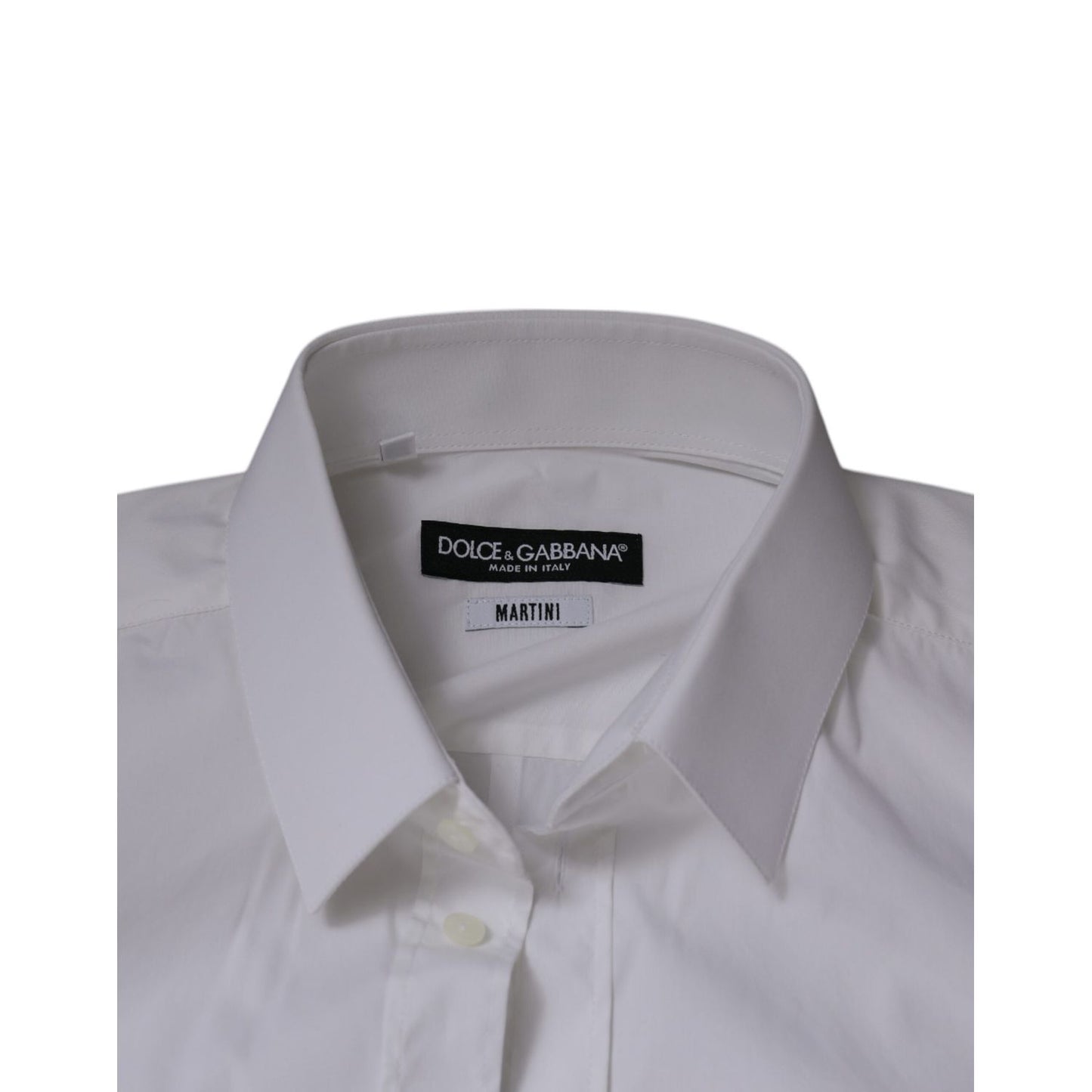 Dolce & Gabbana White Cotton Slim Fit Men MARTINI Dress Shirt