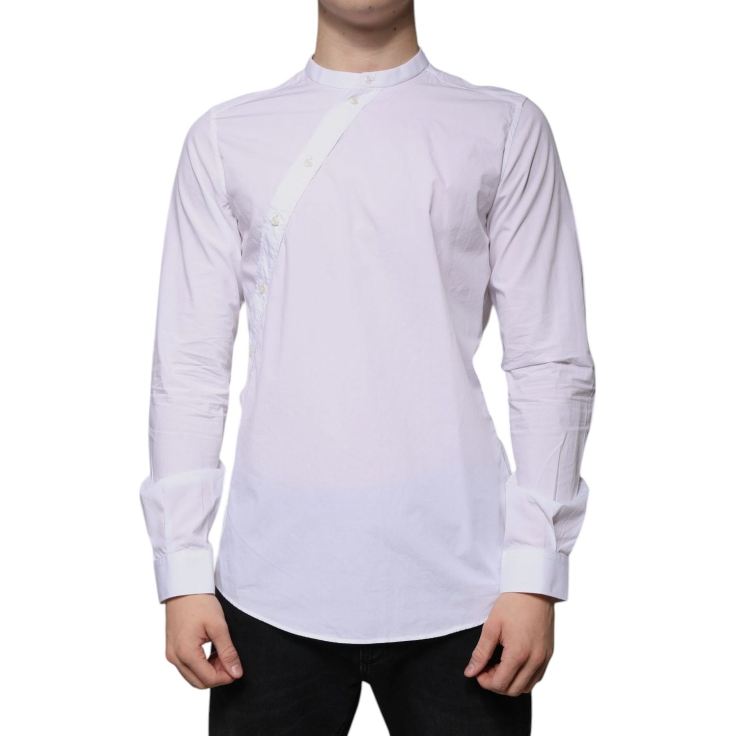 Dolce & Gabbana White Cotton Slim Fit MARTINI Dress Shirt