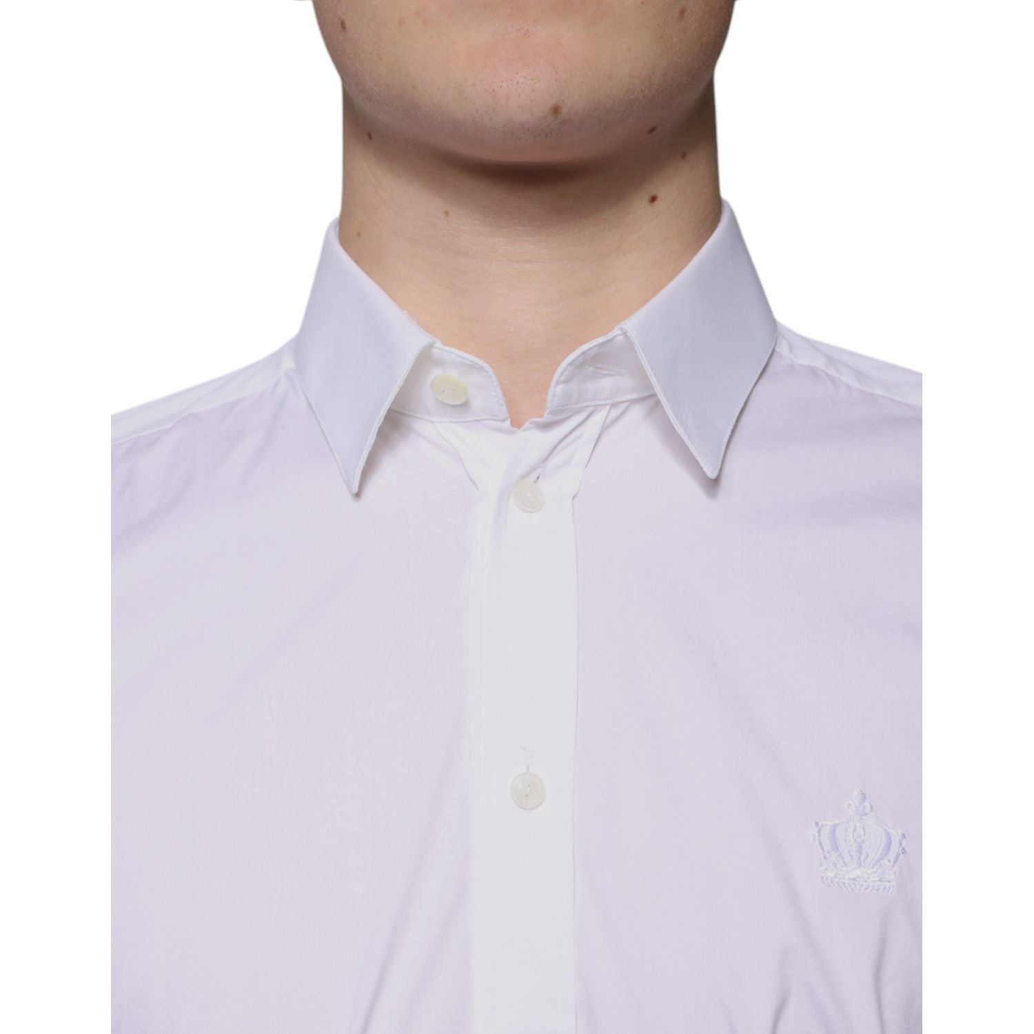 Dolce & Gabbana White Cotton Blend Formal MARTINI Shirt