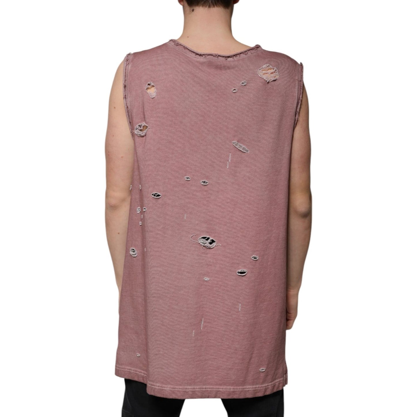 Dolce & Gabbana Brown Cotton Round Neck Sleeveless T-shirt TSH87314-48