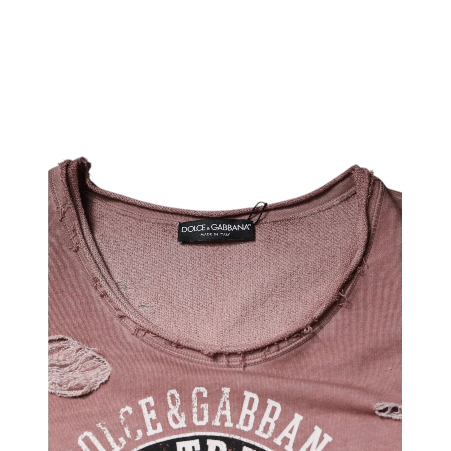 Dolce & Gabbana Brown Cotton Round Neck Sleeveless T-shirt TSH87314-48