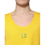 Dolce & Gabbana Yellow Cotton Round Neck Sleeveless T-shirt TSH87323-50