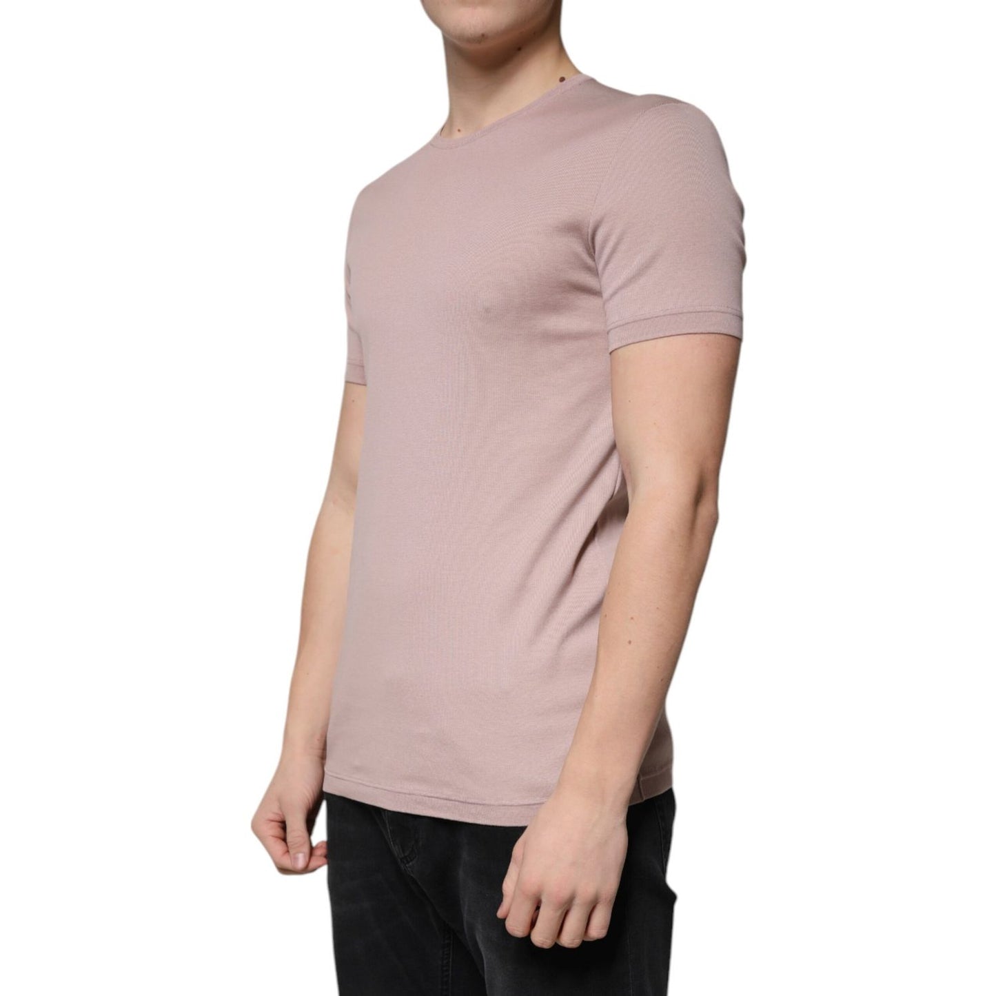 Dolce & Gabbana Brown Cotton Short Sleeves Round Neck T-shirt TSH87337-50