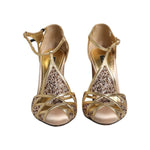 Dolce & Gabbana Beige Crystal Embellished Satin Leather Pumps Shoes