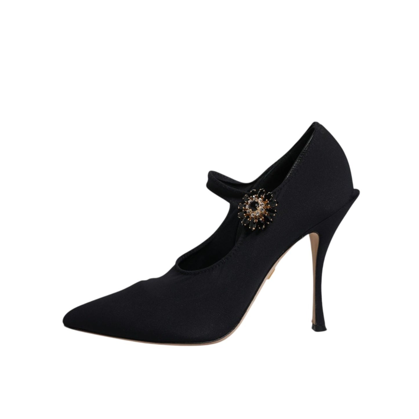Dolce & Gabbana Black Mary Jane Stretch Crystal Pumps Shoes