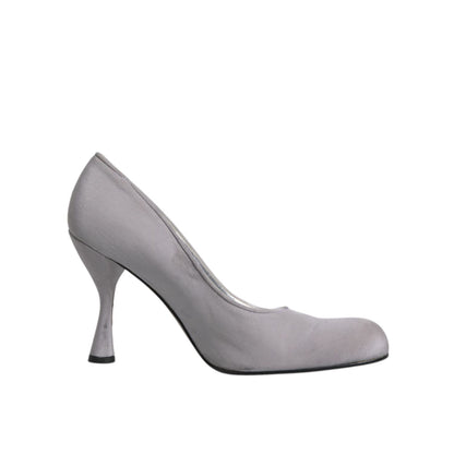Dolce & Gabbana Gray Suede Leather High Heel Pumps Shoes