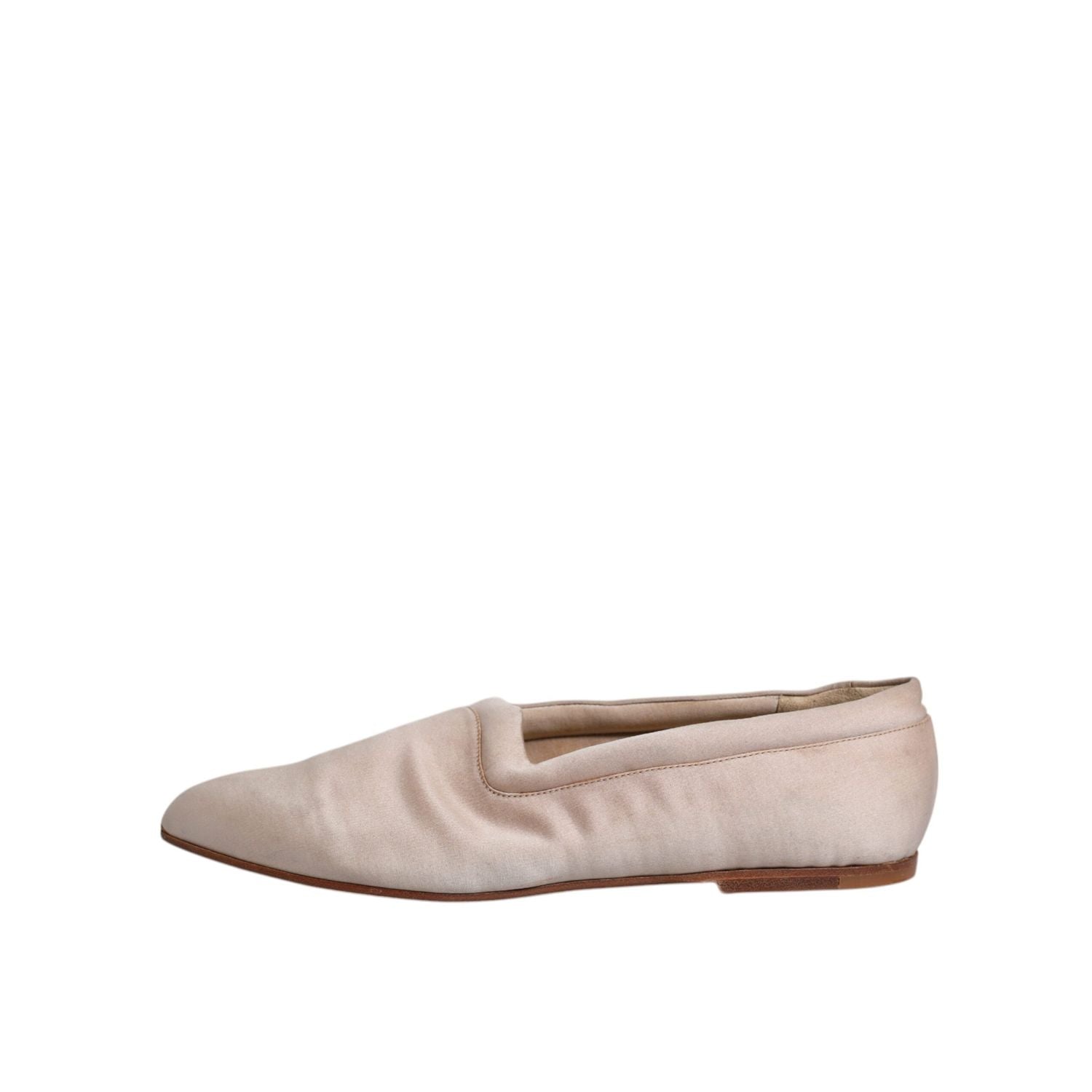 Dolce & Gabbana Beige Fabric Slip On Ballerina Flats Shoes