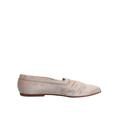 Dolce & Gabbana Beige Fabric Slip On Ballerina Flats Shoes