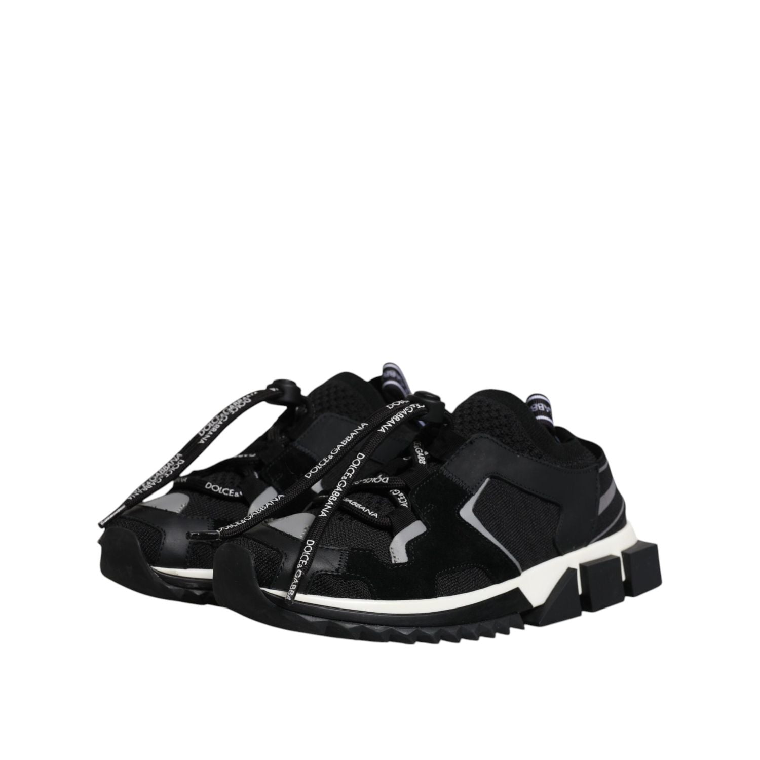 Dolce & Gabbana Black White Logo Sorrento Sneakers Shoes