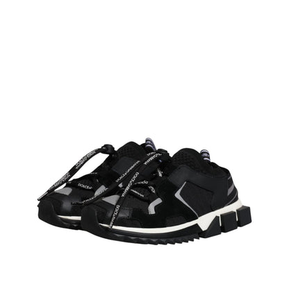 Dolce & Gabbana Black White Logo Sorrento Sneakers Shoes
