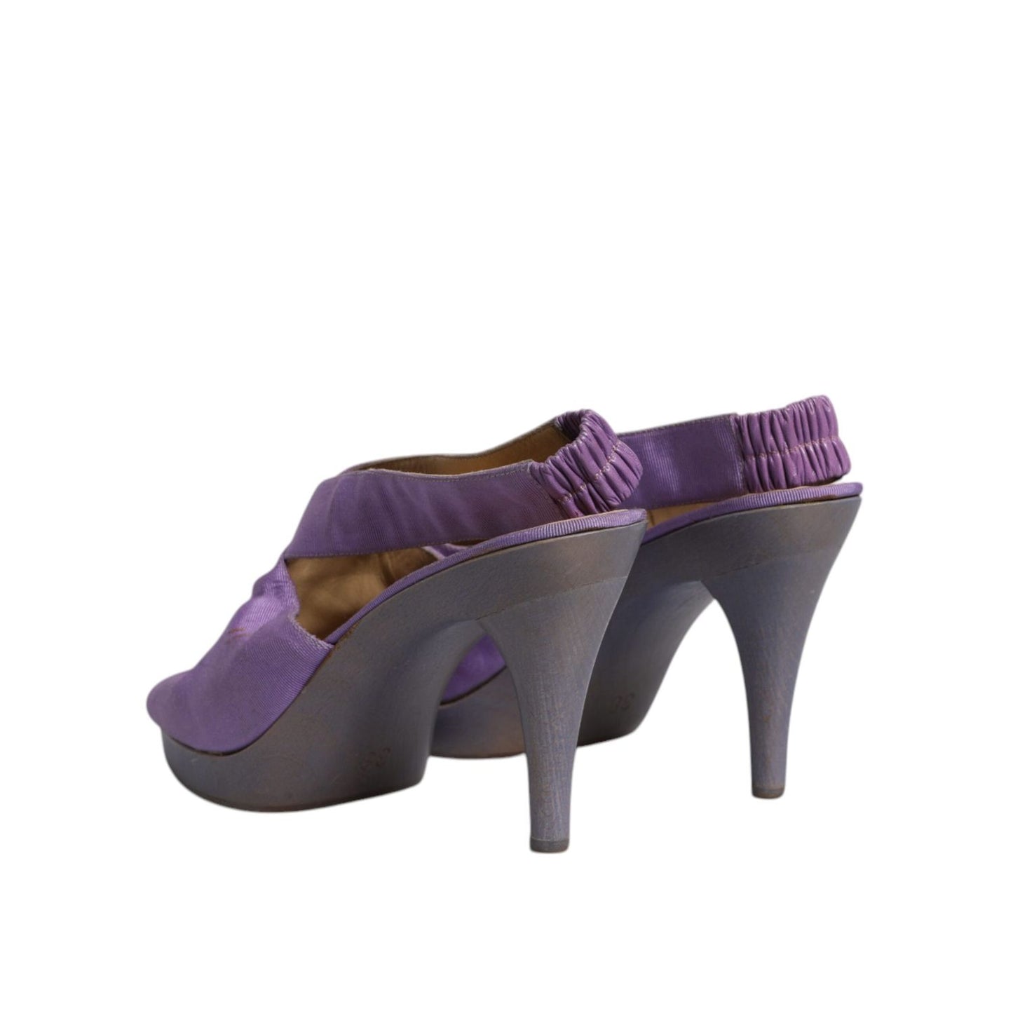 Dolce & Gabbana Purple Platform Slingback Heels Sandals Shoes LA12209-38