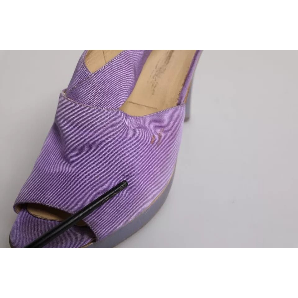 Dolce & Gabbana Purple Platform Slingback Heels Sandals Shoes