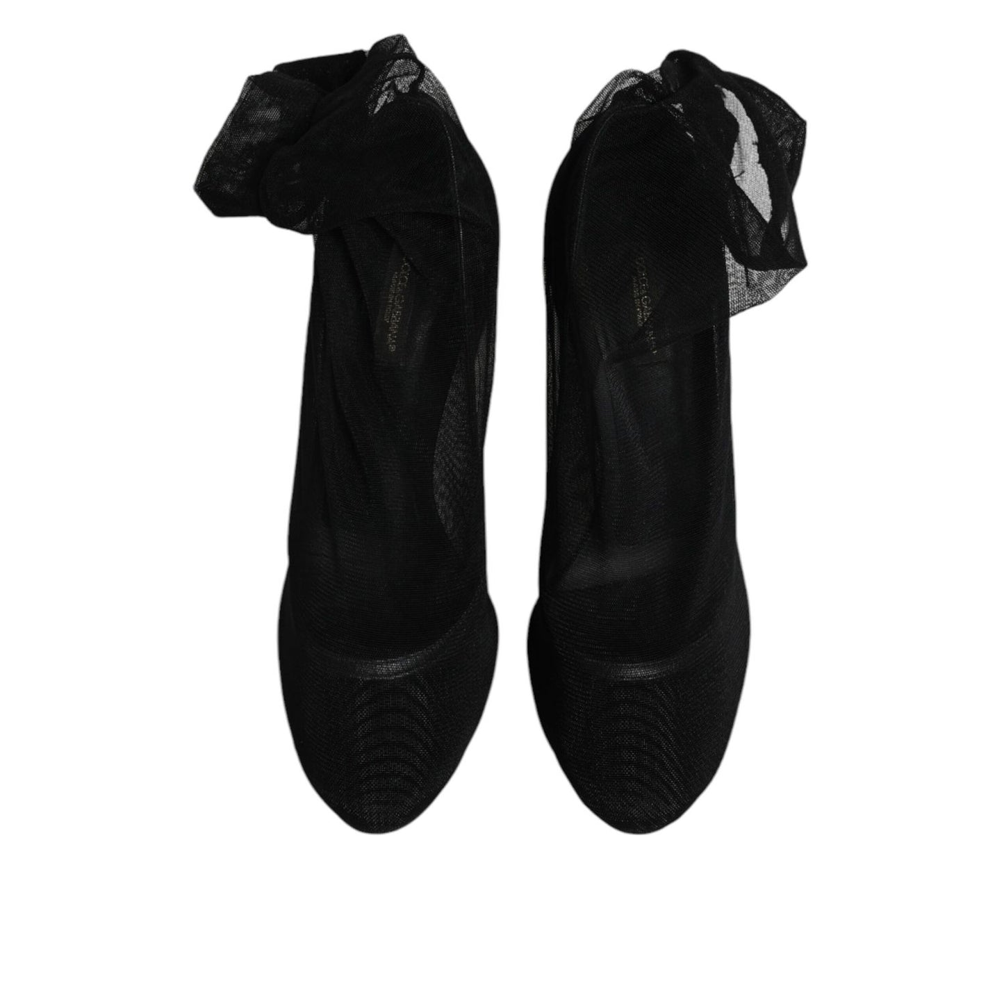 Dolce & Gabbana Black Nylon Mesh Sock Style Boots Shoes