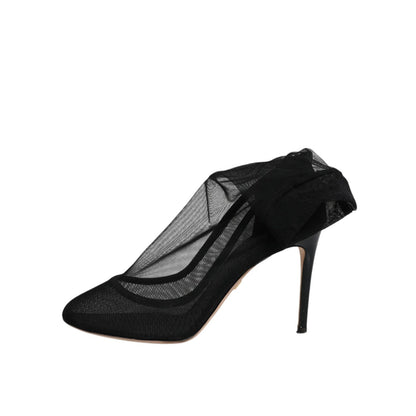 Dolce & Gabbana Black Nylon Mesh Sock Style Boots Shoes