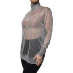 Dolce & Gabbana Grey Mesh Turtleneck Long Sleeve Blouse Top TSH86839-42