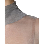 Dolce & Gabbana Grey Mesh Turtleneck Long Sleeve Blouse Top TSH86839-42